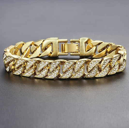 Brazalete Oro Miami Curb Cuban