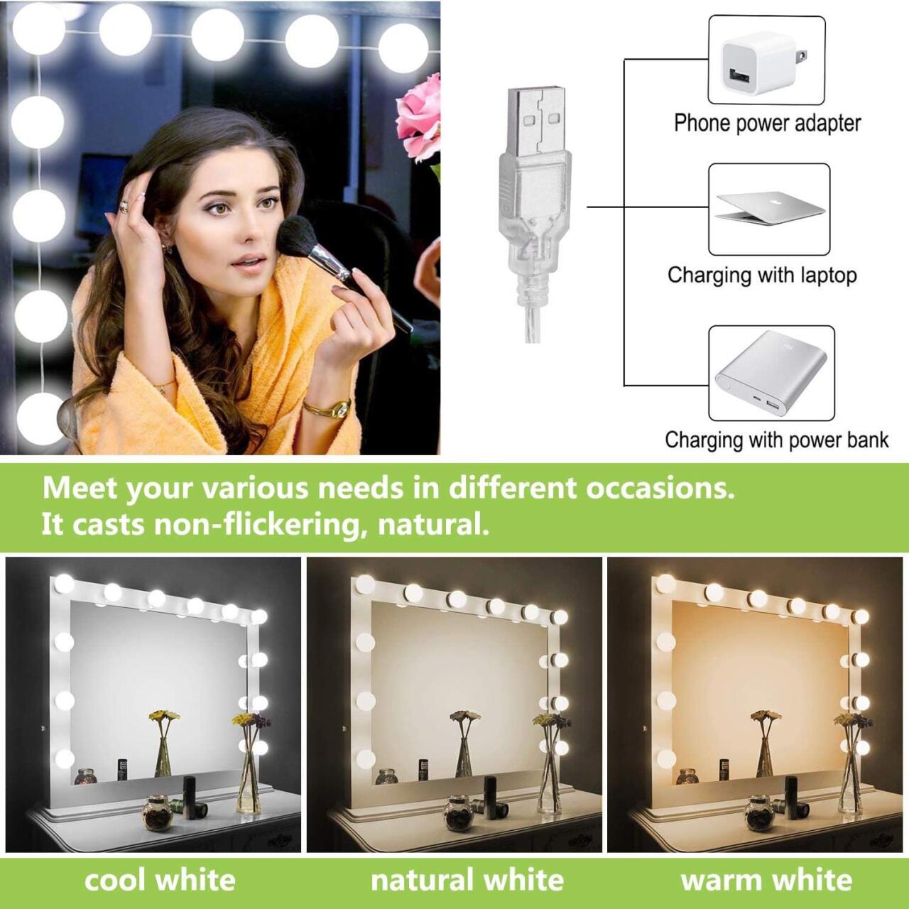 Tira de bombillas LED para espejo