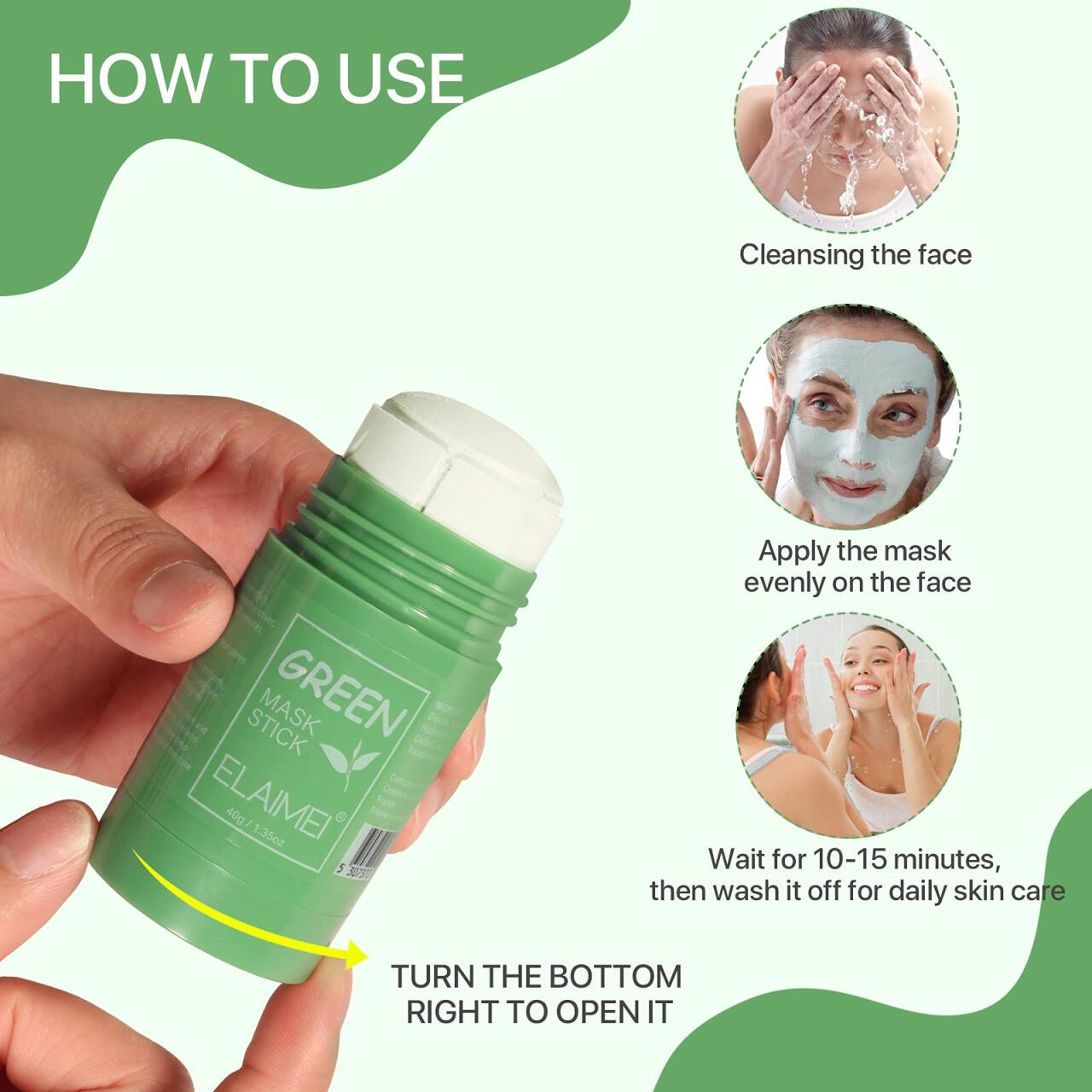Mascarilla te verde Facial Limpiadora en Barra
