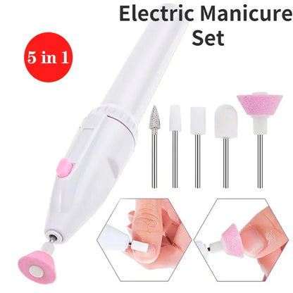 Pack Set Profesional Manicura Eléctrico 5-en-1 & Cortauñas Con Luz LED