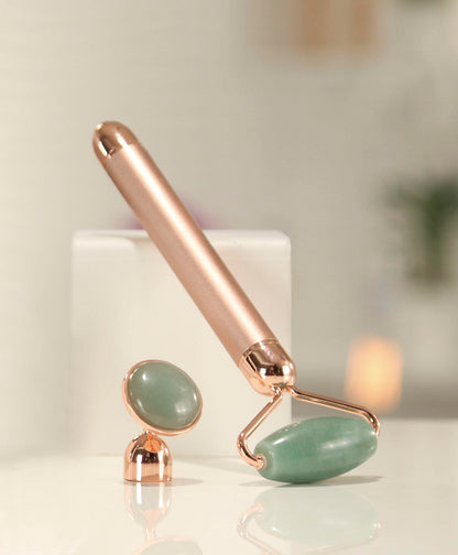Rodillo modelador facial de Jade con función de vibración