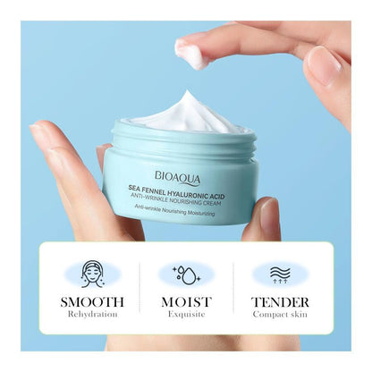 CREMA ANTIARRUGAS CON ACIDO HIALURONICO E HINOJO MARINO