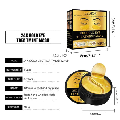 EELHOE Parches de Oro 24K para Ojos – 60 Pcs ✨👁️