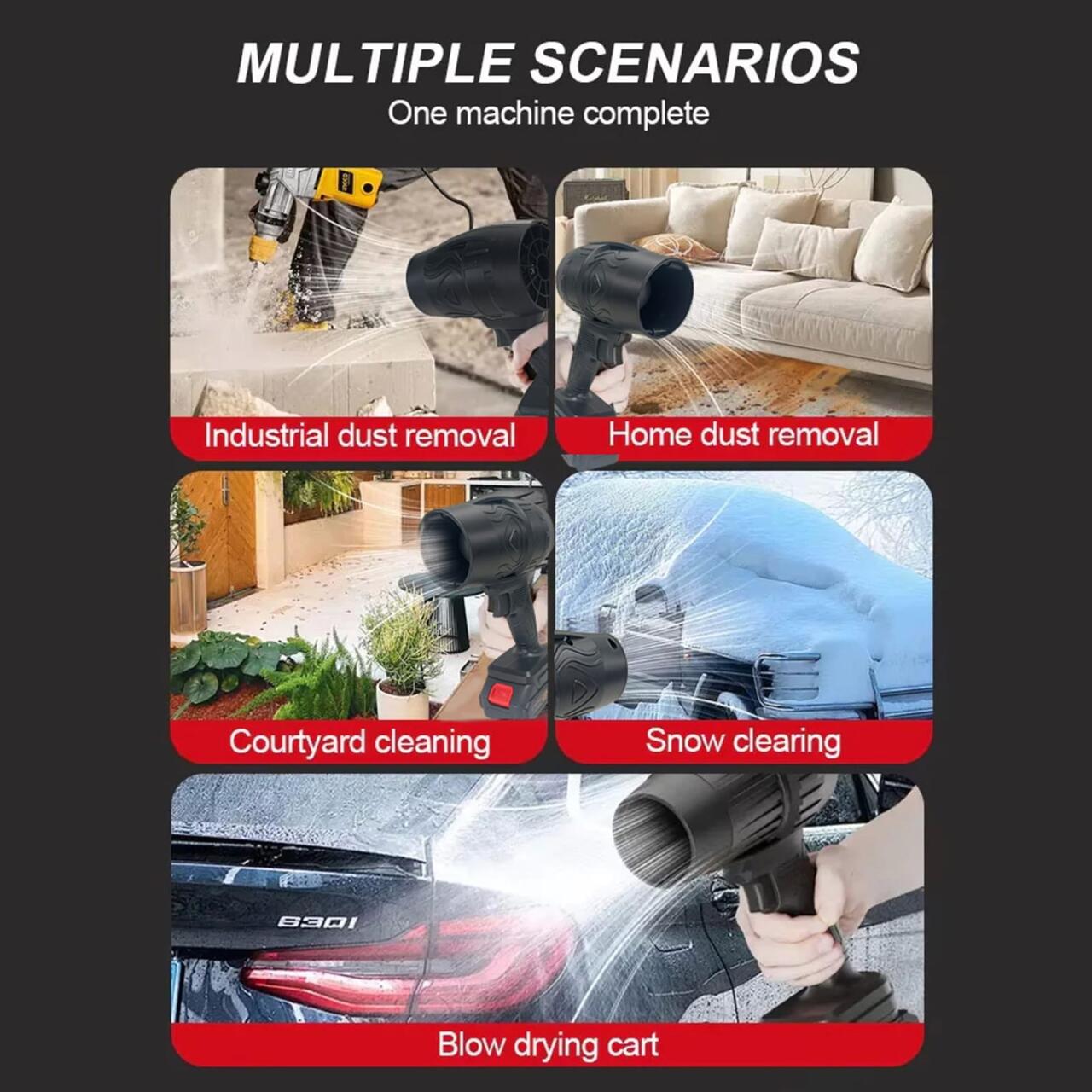 Soplador de aire Portátil Multifuncional con 2 baterías