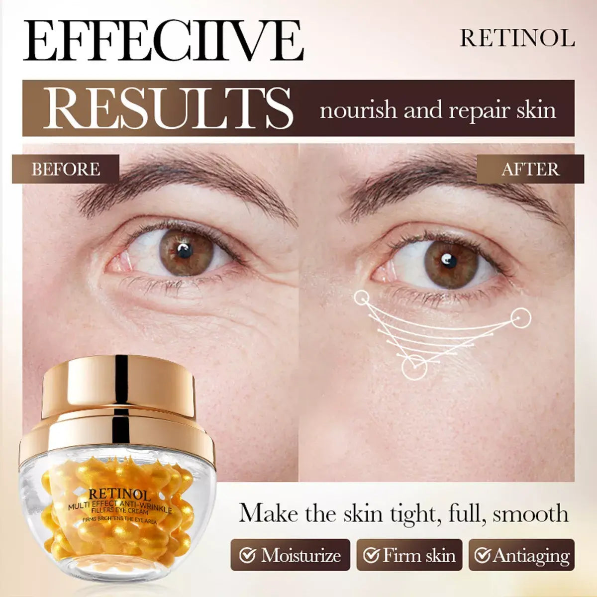 Contorno de Ojos Reafirmante con Retinol – Ilumina y Suaviza las Líneas de Expresión